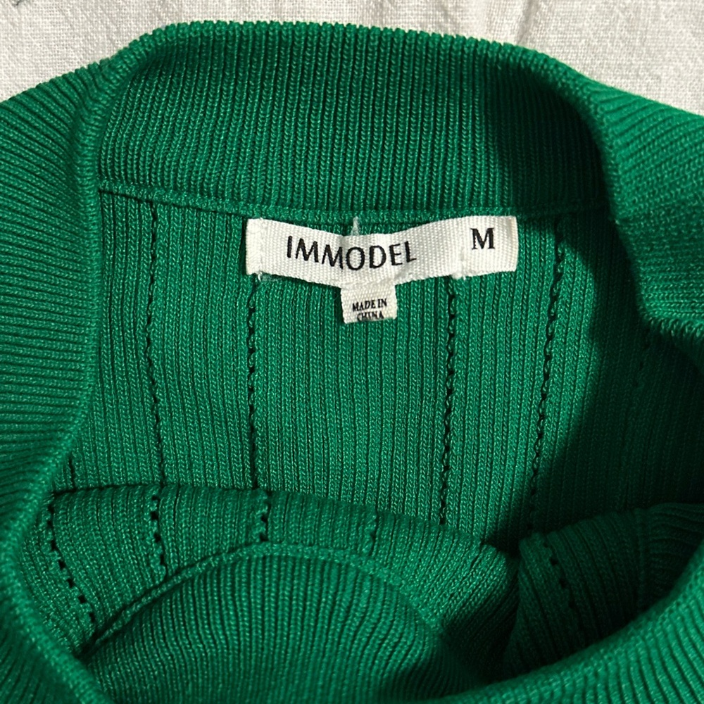 Immodel Green Ribbed Knit Top - Picture 3 of 6